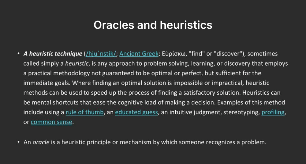oracles-and-heuristics