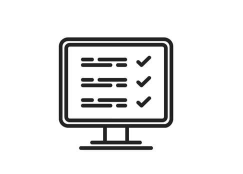 Computer screen checklist icon