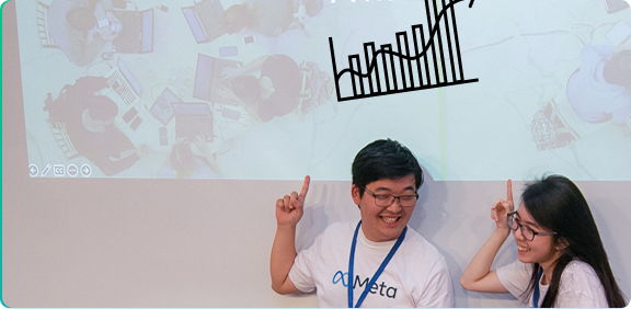 Meta pointing at graph