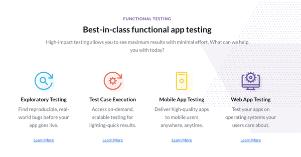 Best in class functional app testing
