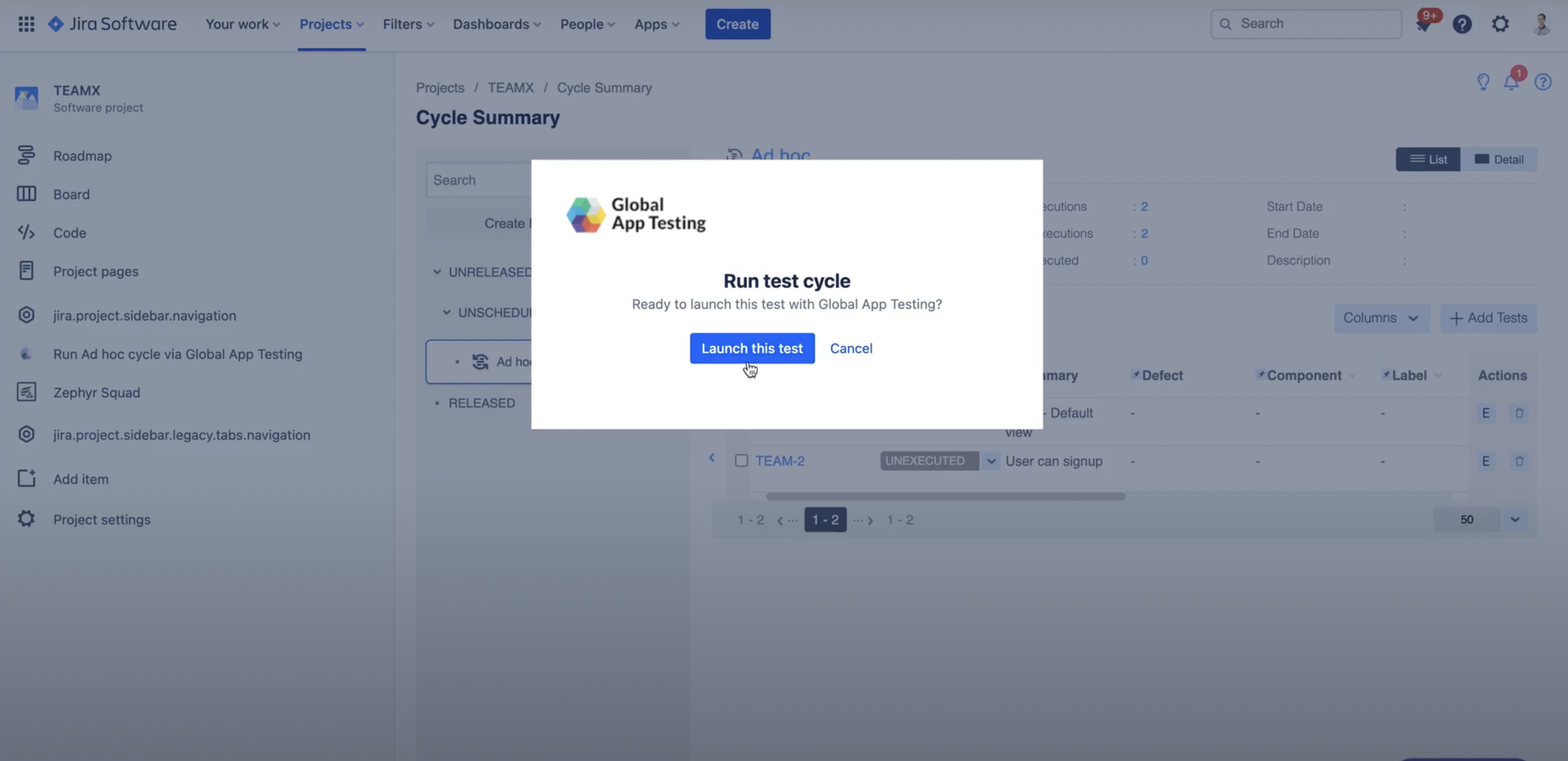 1-hero-Zephyr Squad Jira - launch a test cycle